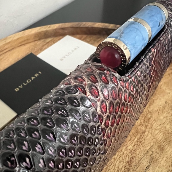 BVLGARI Rare Snakeskin Lipstick Small Clutch Bag - Picture 3 of 9